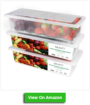 Food Storage Containers, 3 x 1.5L Fridge Organizer Case