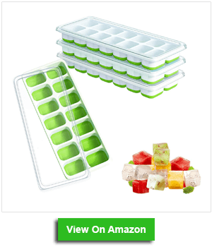 Ouddy 4 Pack Ice Cube Trays with Lid